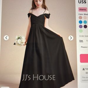 Girls formal or junior bridesmaids black dress
